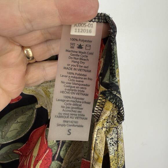 LulLaRoe Sleeveless Duster Size Small Roses Lightweight Open Front - Picture 5 of 6